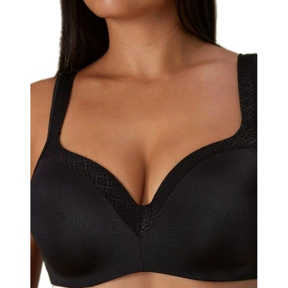Playtex 44DD Love My Curves Balconette Underwire Bra 4823 Molded Cups Black $46 - Picture 4 of 15